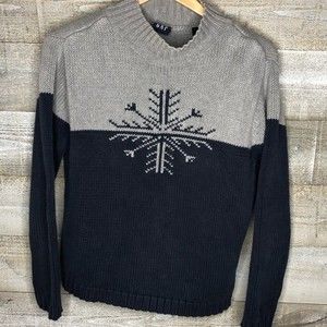 Gap medium vintage 90s snowflake chunky colorblock sweater winter holiday